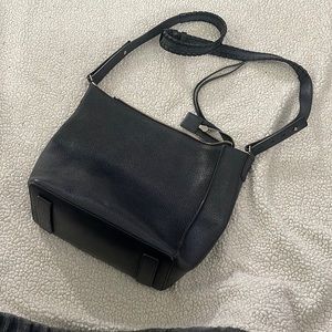 Allsaints Black Leather Crossbody Bag